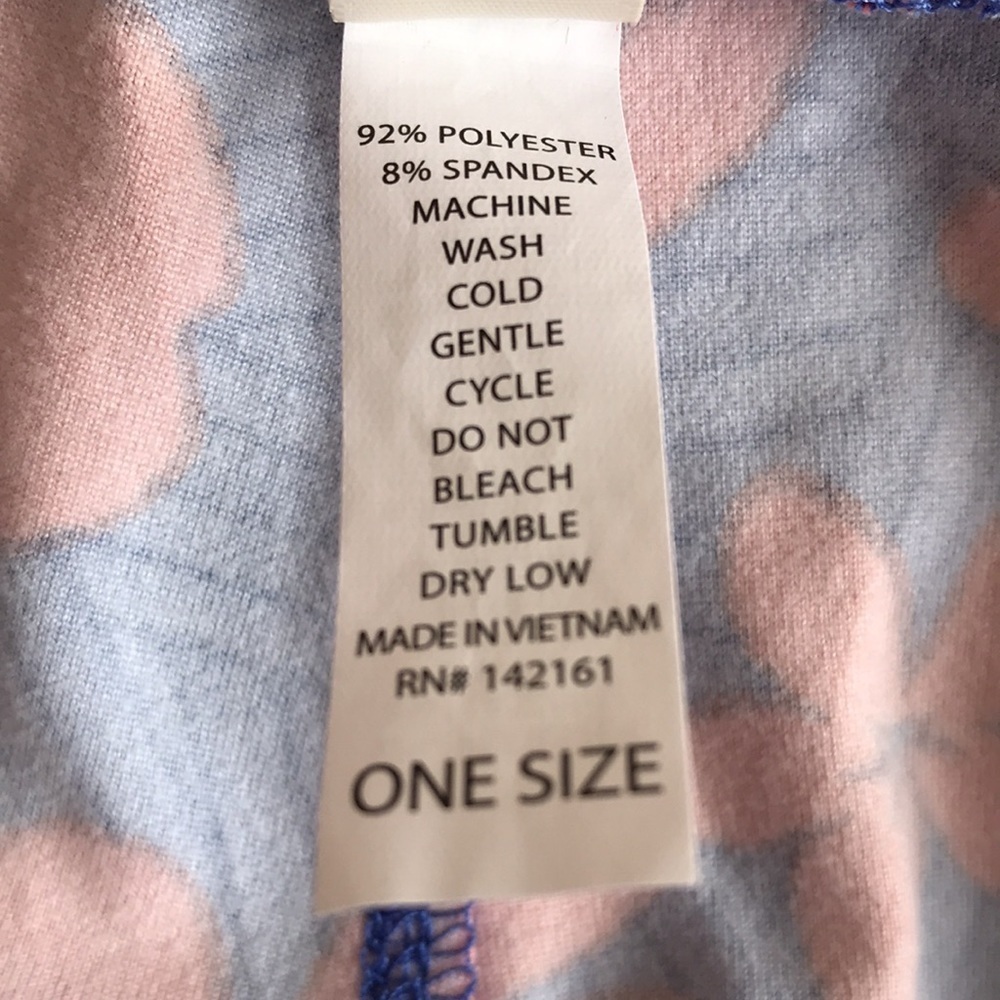 LuLaRoe orange/blue/black floral leggings, S/M - Picture 8 of 8